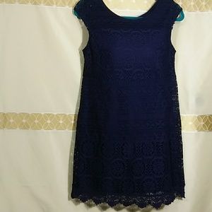 Buy1Get1 Navy blue Lace Dress I-112